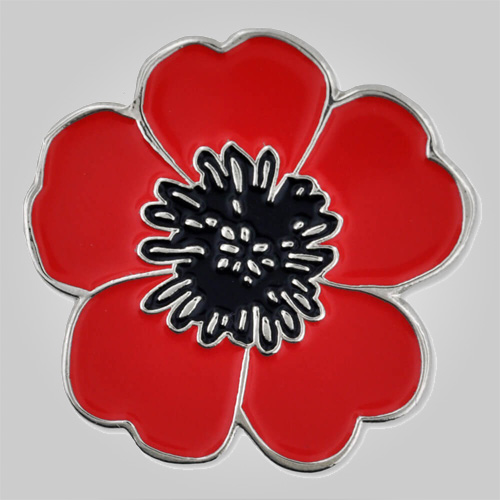 Poppy Flower Lapel Pin